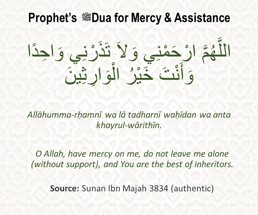 Prophet’s Dua for Mercy & Assistance